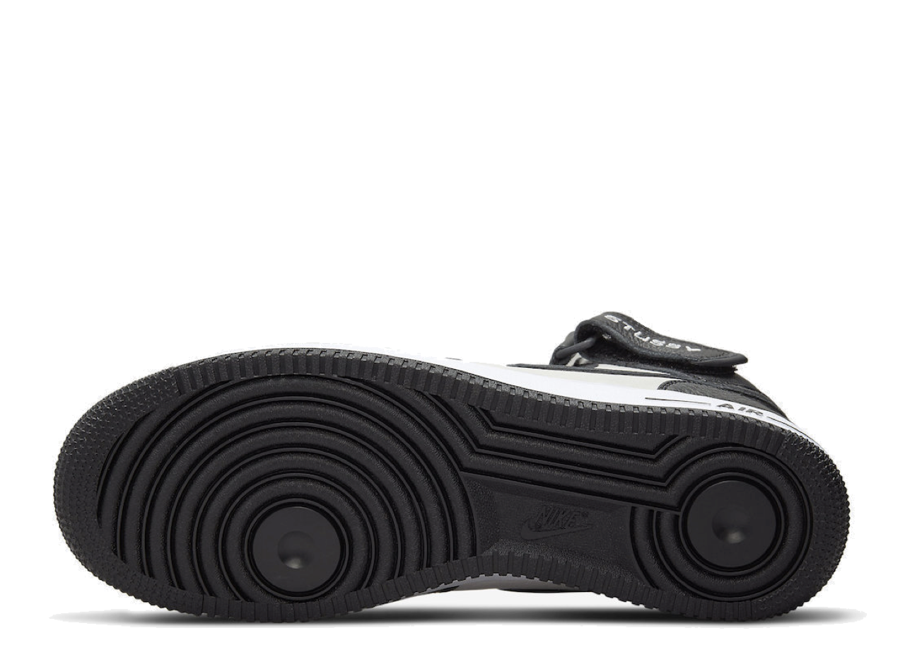 Nike Air Force 1 Mid Stussy Grey Black - photo 4
