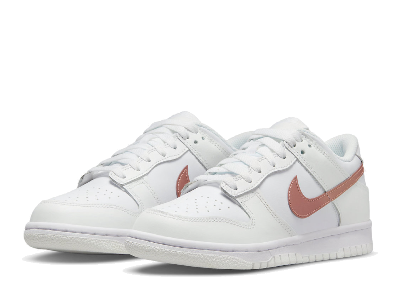 Nike Dunk Low White Pink (Grade School) - photo 2