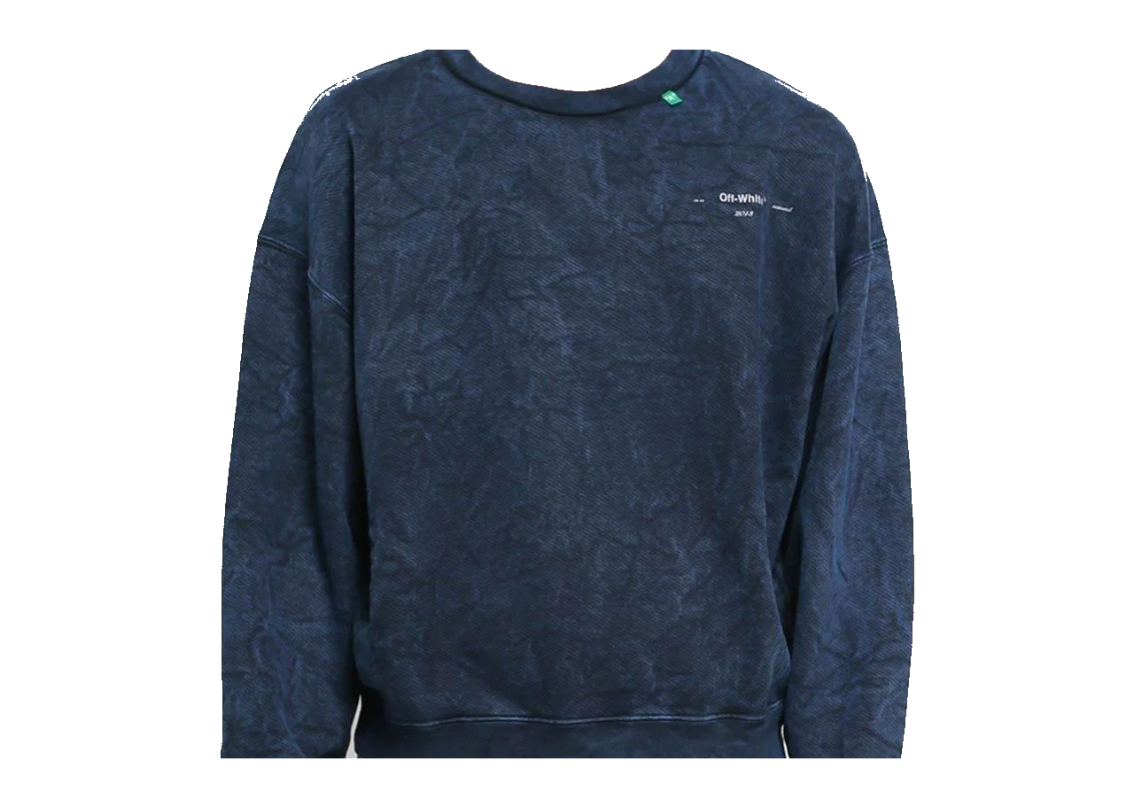Off White Volume Petrol Crewneck Sweater Blue