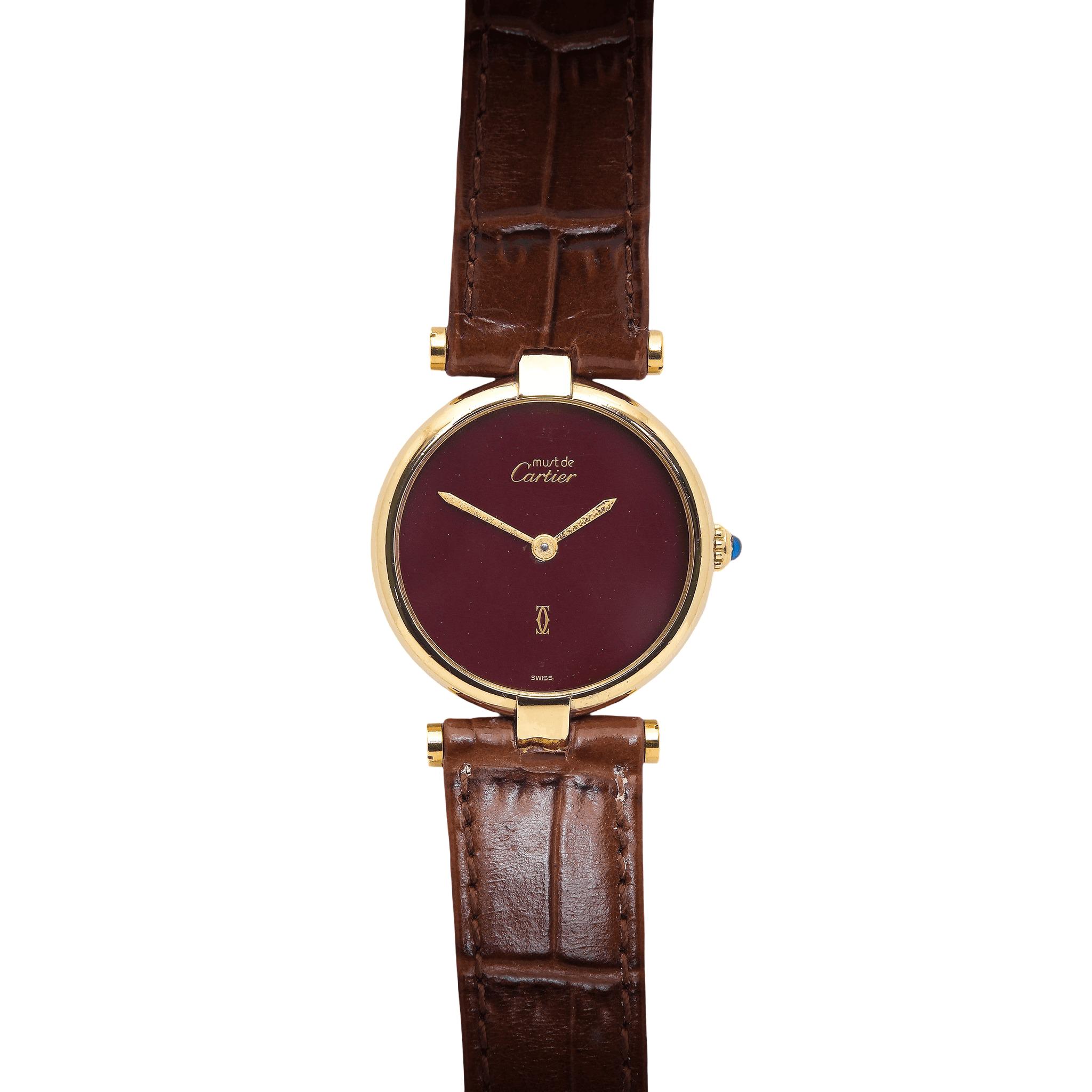 Cartier Vendome Vermeil Burgundy Dial 24mm
