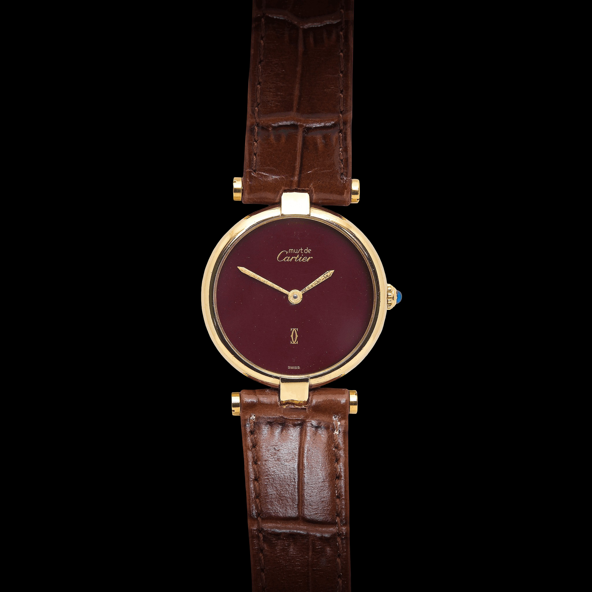 Cartier Vendome Vermeil Burgundy Dial 24mm - photo 2