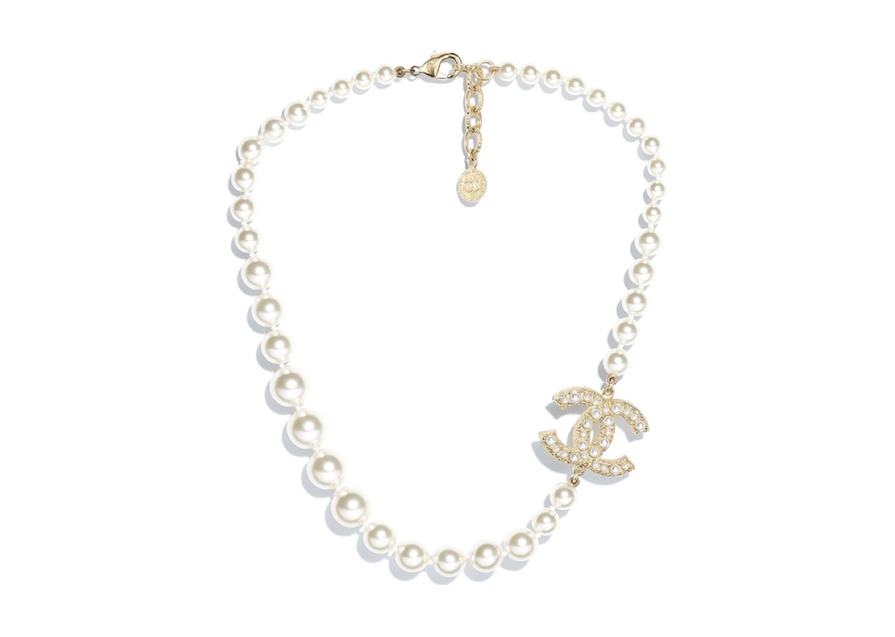 Glass Pearl CC Necklace