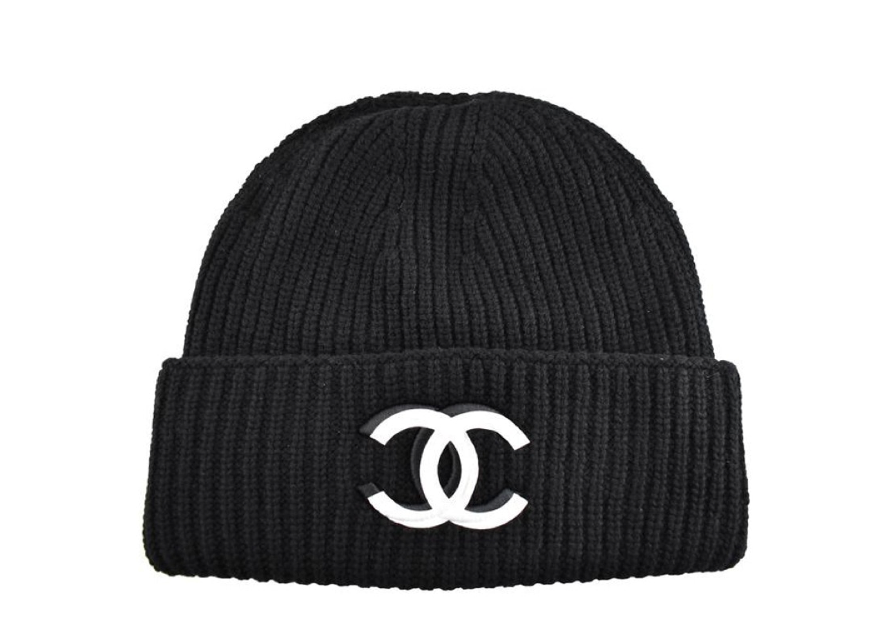 21K Cashmere Wool CC Logo Beanie