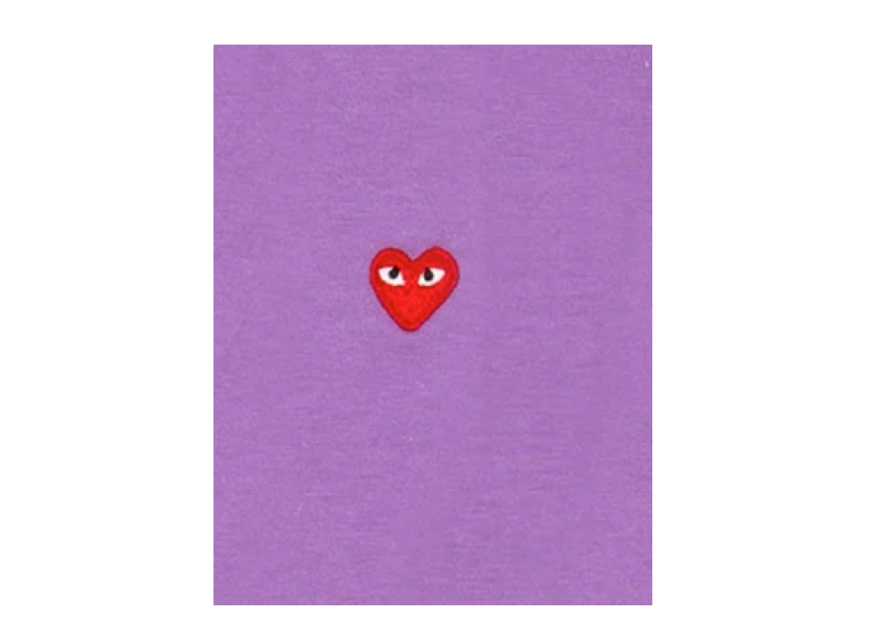 Comme Des Garçons Play Small Red Heart Coloured LS T-Shirt Purple Olive (W) - photo 2