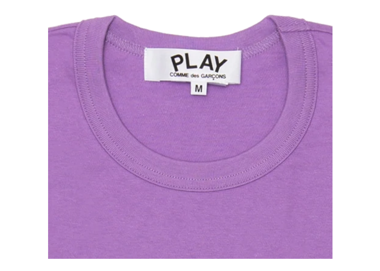 Comme Des Garçons Play Small Red Heart Coloured LS T-Shirt Purple Olive (W) - photo 3