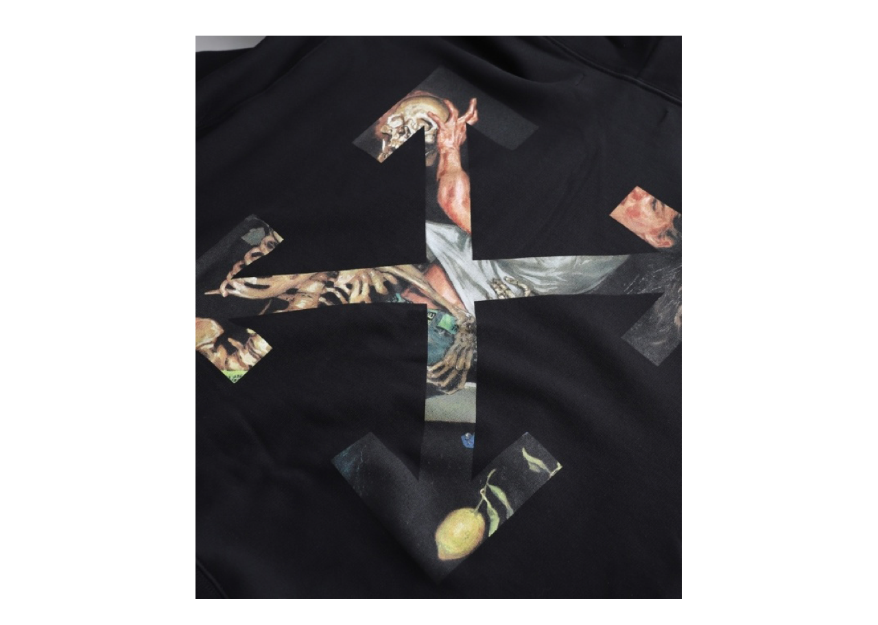 Off-White Slim Fit Pascal Arrow Hoodie Black White - photo 3