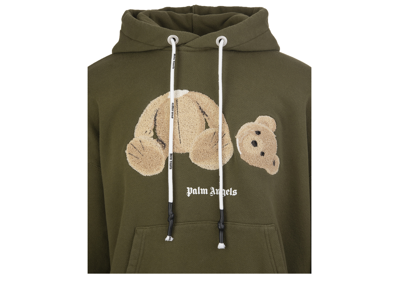 Palm Angels Bear Hoodie Military - photo 3