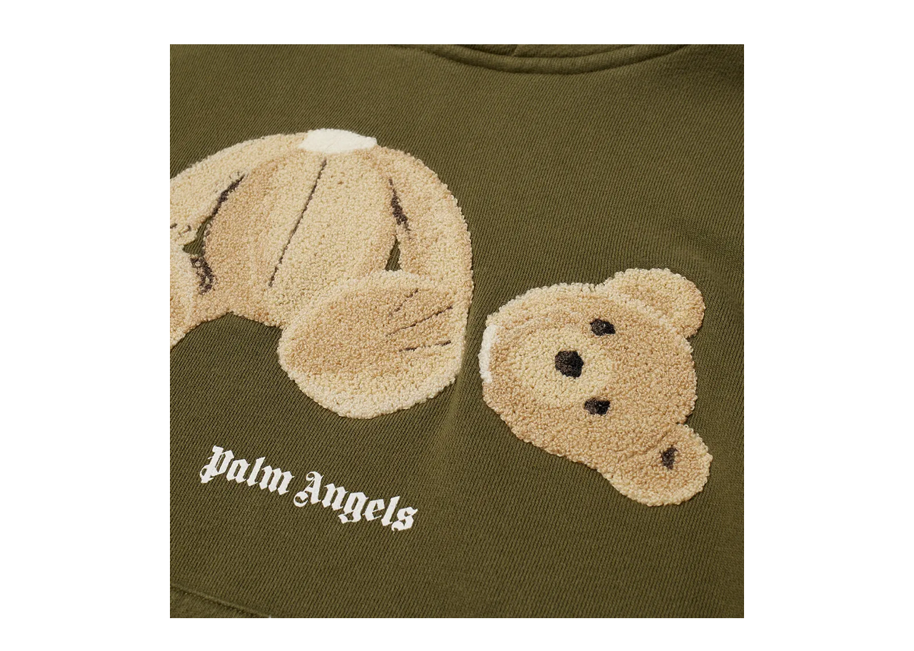Palm Angels Bear Hoodie Military - photo 5