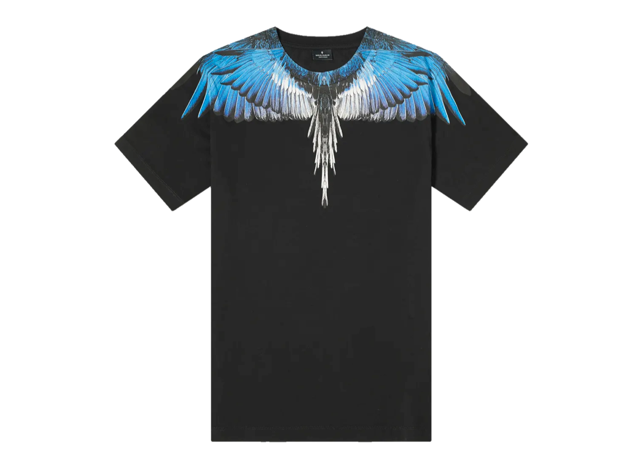 Marcelo Burlon Wings Shoulder Tee Black Blue