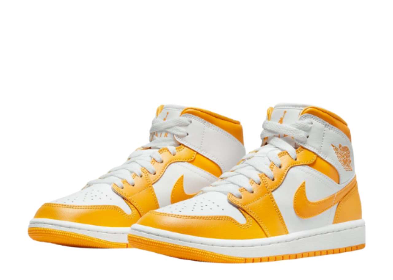 Air Jordan 1 Mid White Yellow (Women's) - photo 2