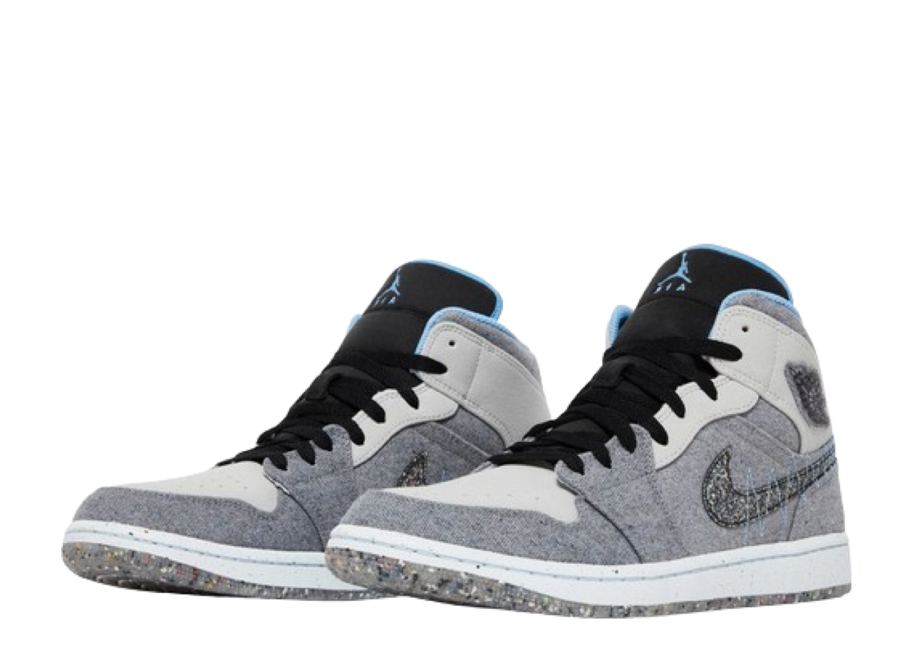 Air Jordan 1 Mid Crater Grey University Blue - photo 2