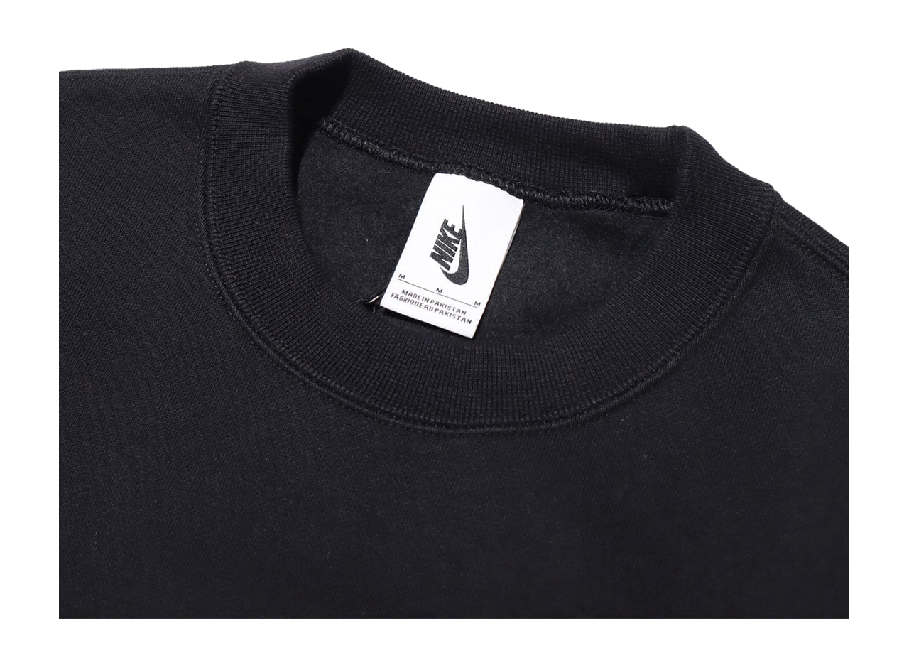 NikeLab Fleece Crew Black White - photo 3