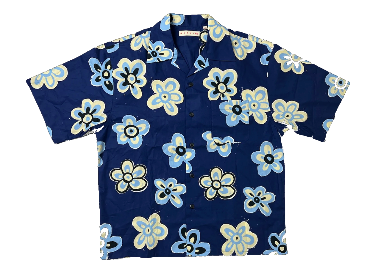 Uniqlo x MARNI Oversized Open Collar Shirt Blue (Asia Sizing)