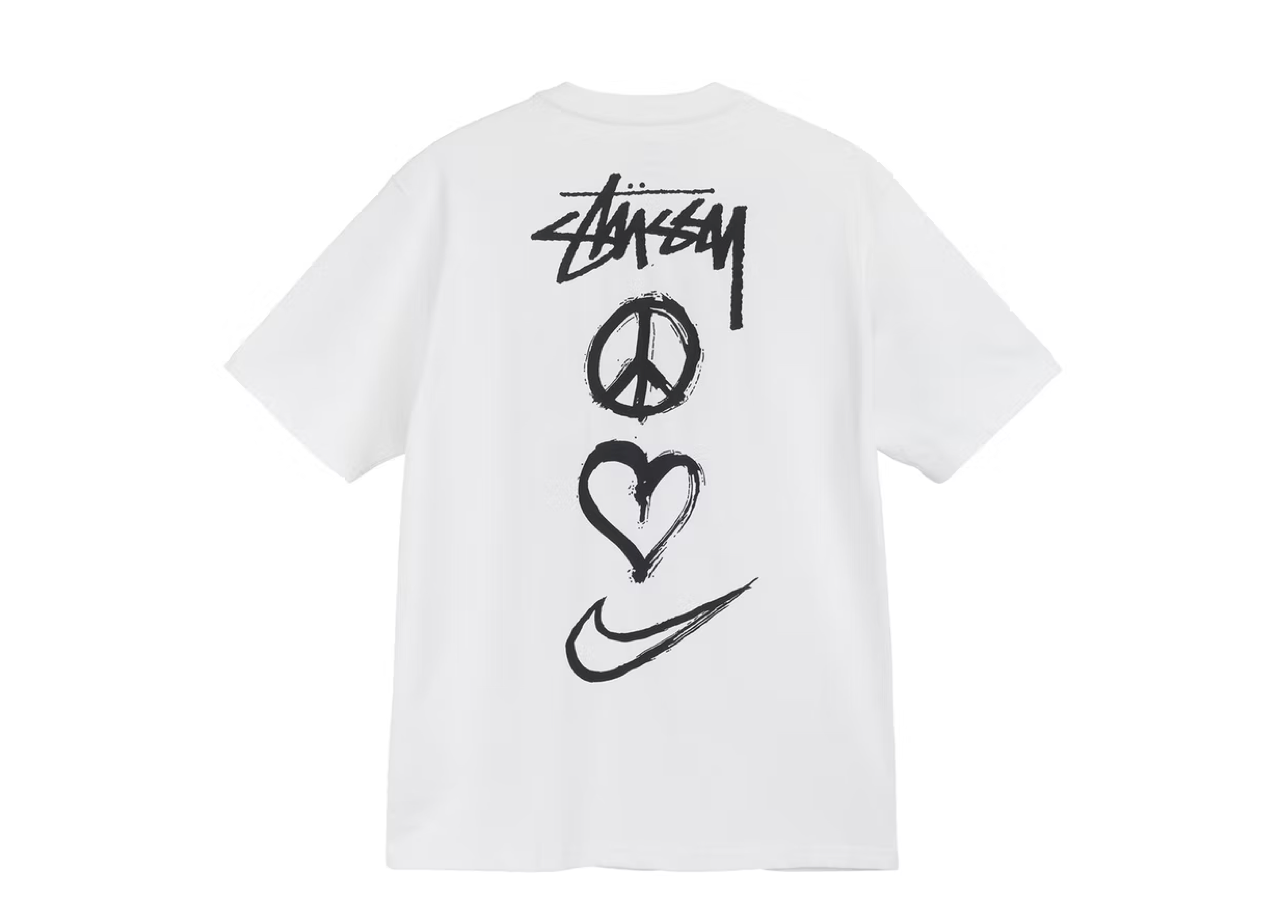 Nike x Stussy Peace, Love, Swoosh T-Shirt White (Asia Sizing) - photo 2