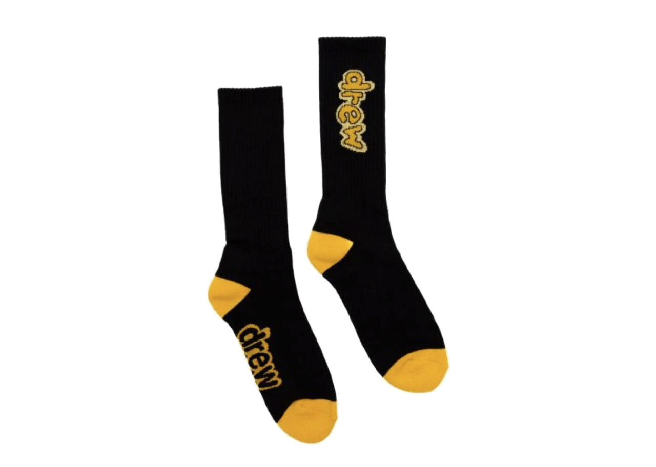 Drew House Cartoon Font Socks Black - photo 2
