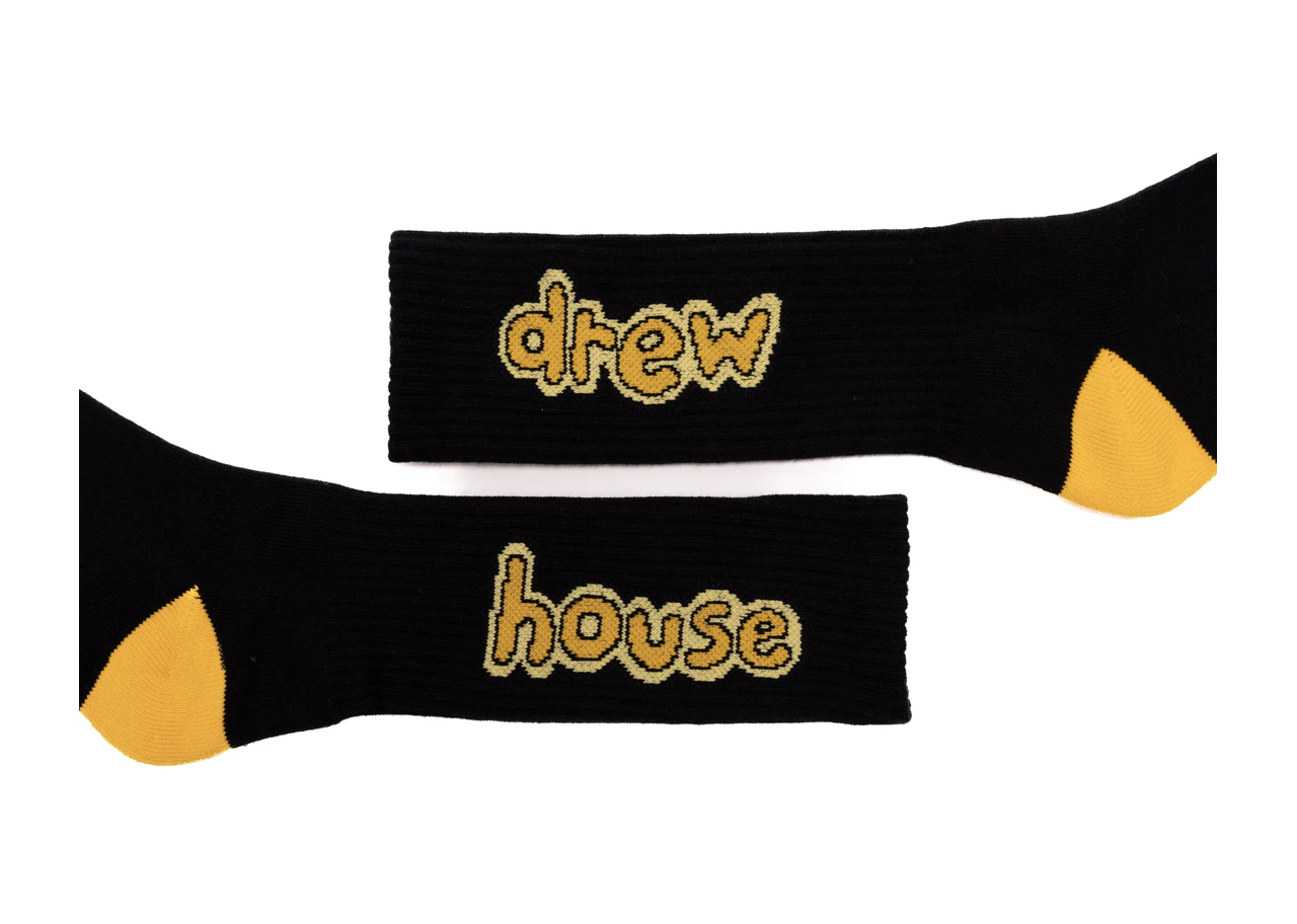 Drew House Cartoon Font Socks Black - photo 3