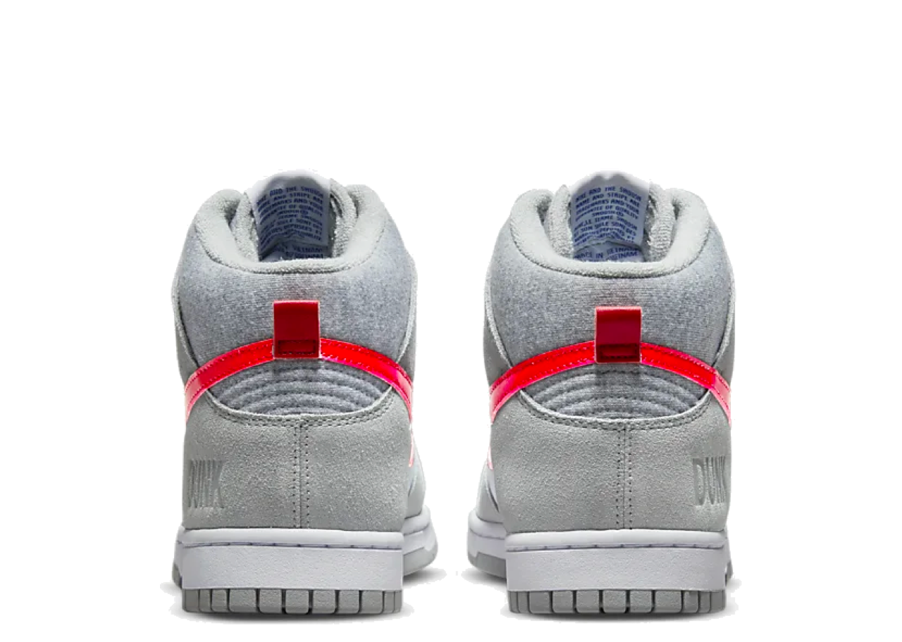 Nike Dunk High Light Smoke Grey Gym Red - photo 3