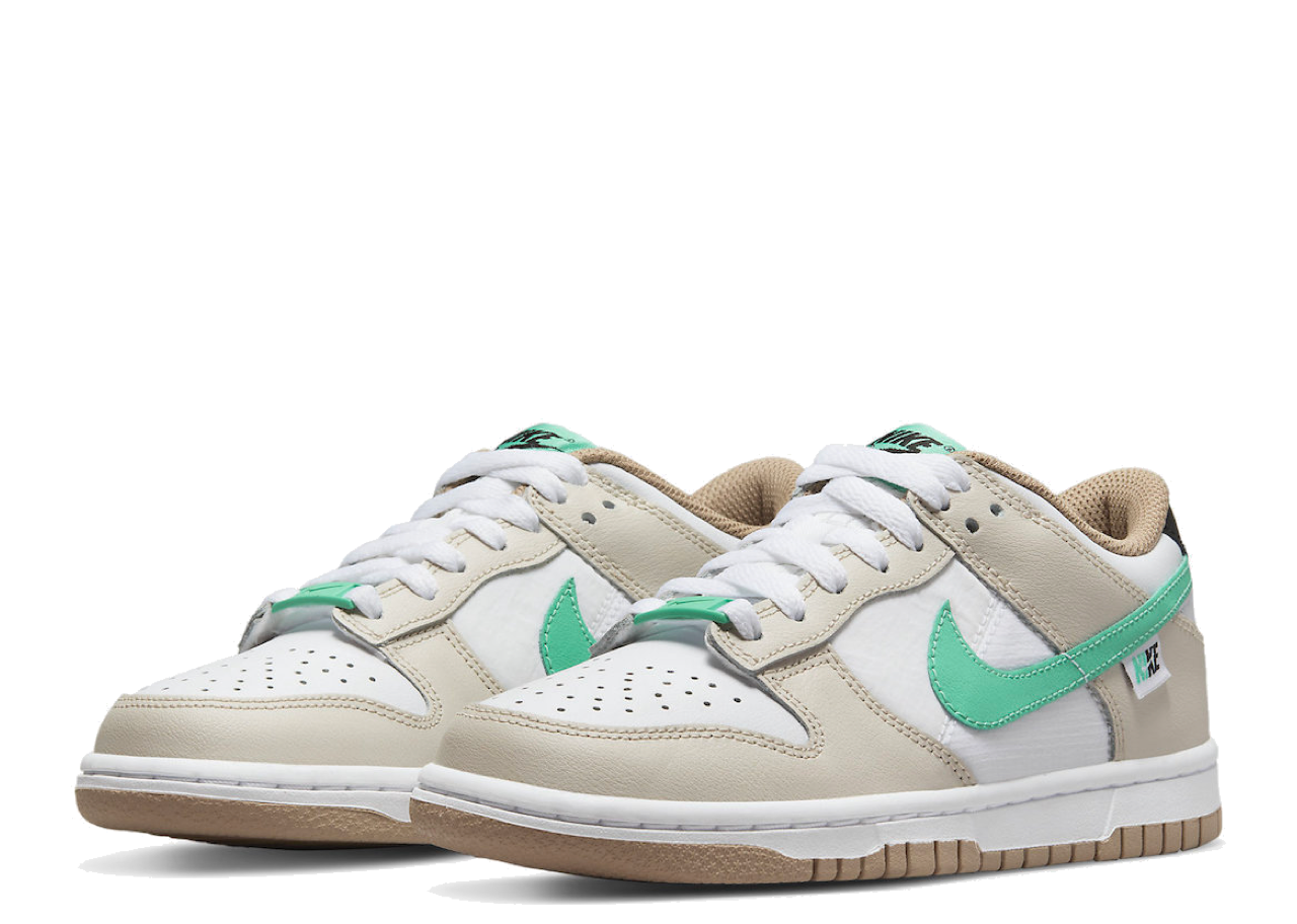 Nike Dunk Low Split Seam White Tan Mint (Grade School) - photo 2