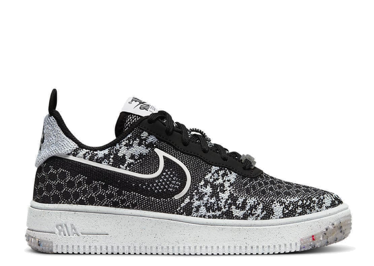 Nike Air Force 1 Crater Flyknit NN Black Pure Platinum (Grade School)