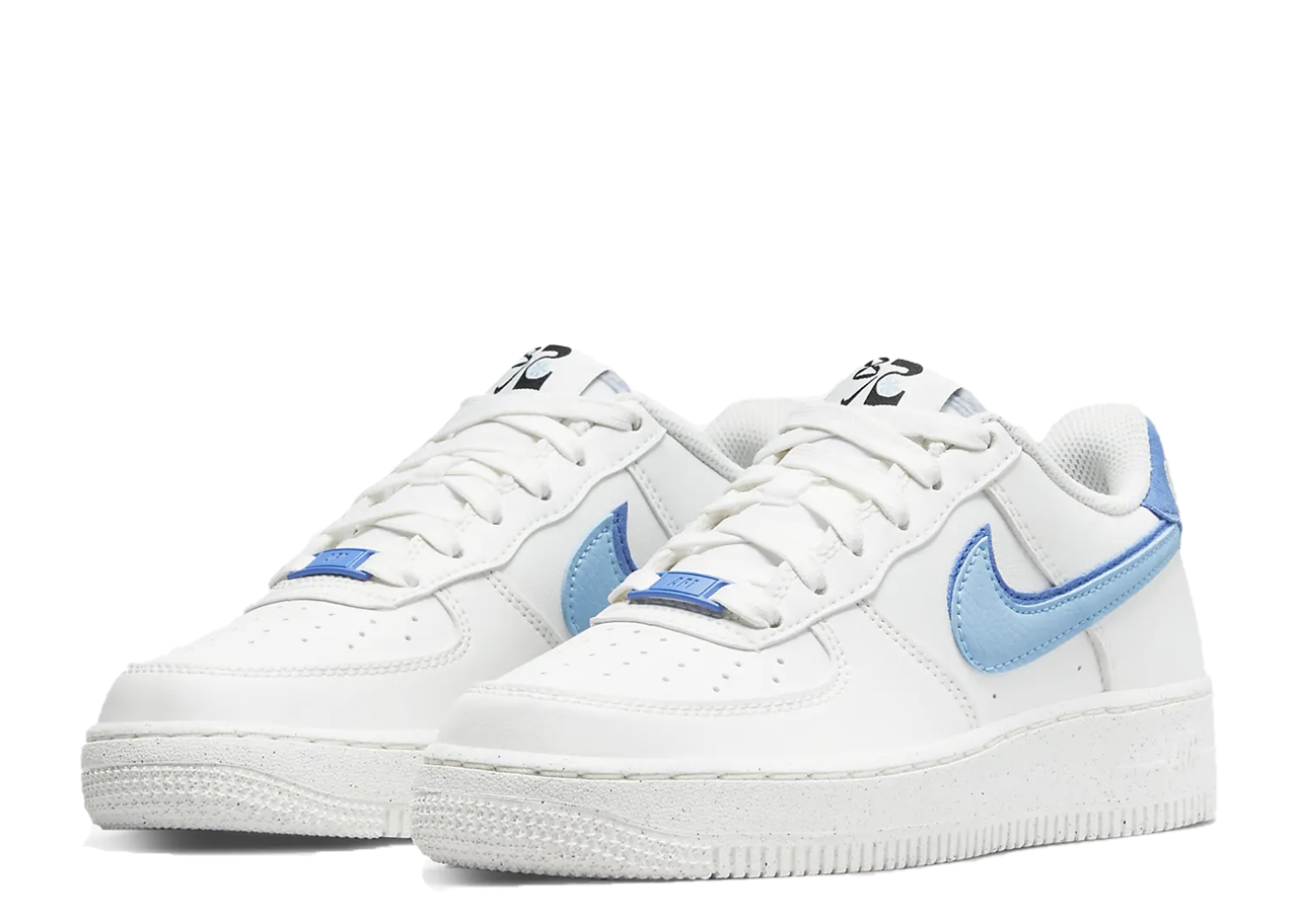 Nike Air Force 1 Low LV8 Double Swoosh White Blue (Grade School) - photo 2