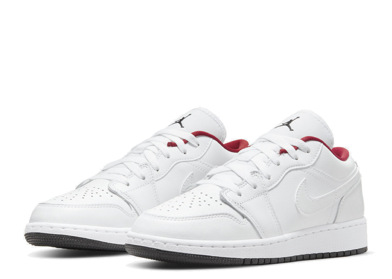 Air Jordan 1 Low White Red (Grade School) - photo 2