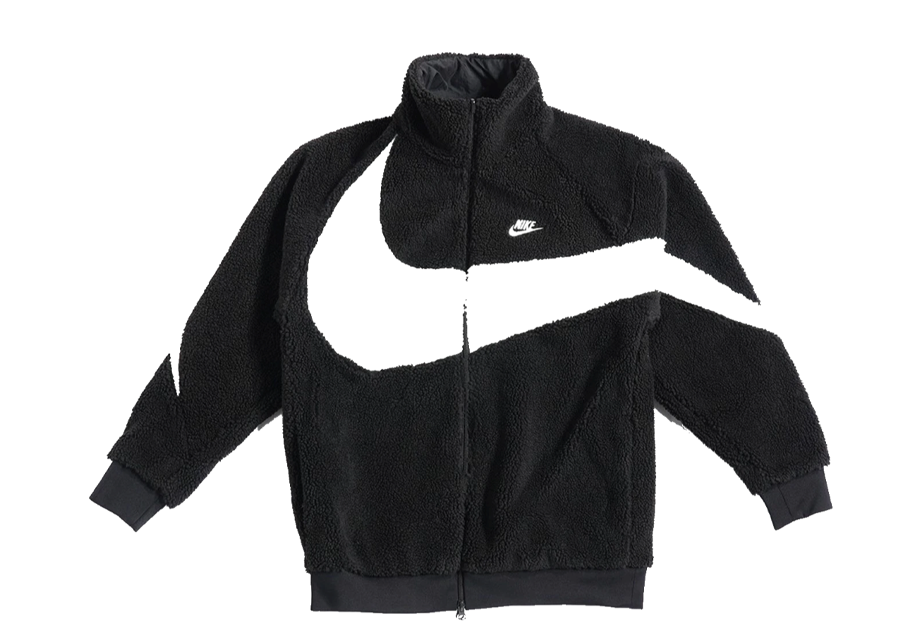 Nike Big Swoosh Reversible Boa Jacket Black White (Asia Sizing)