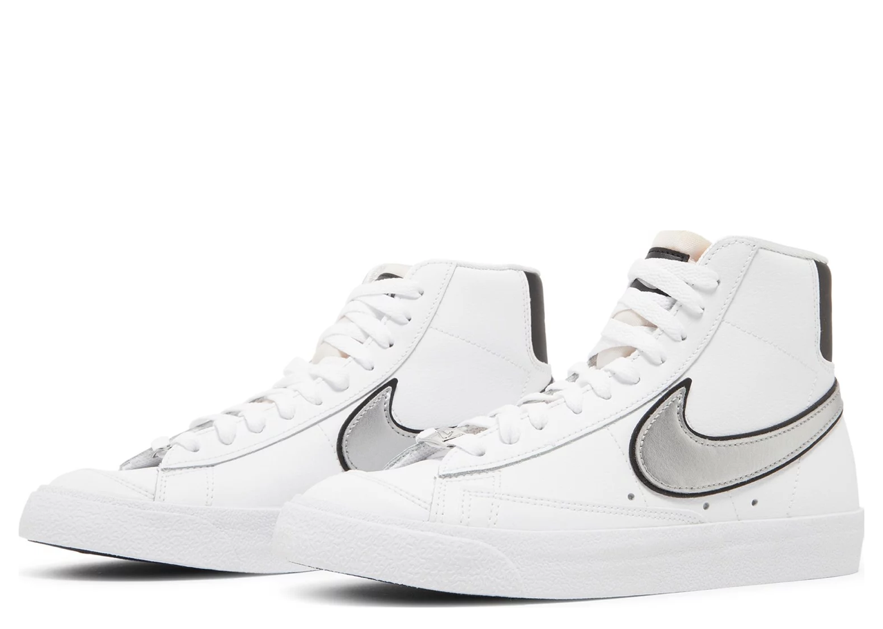 Nike Blazer Mid '77 Essential White Metallic Silver (Women's) - photo 2