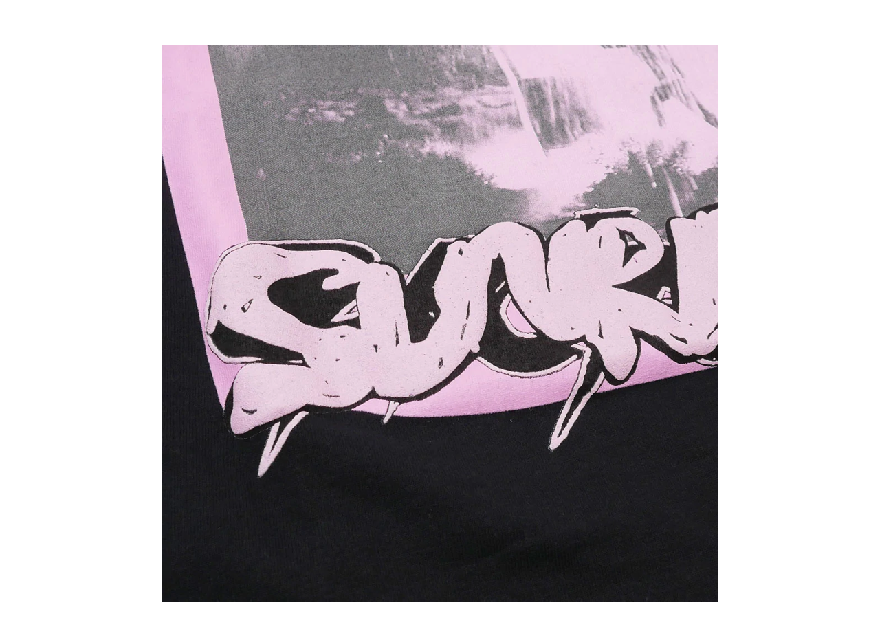 Travis Scott Cactus Jack For Fragment Pink Sunrise T-shirt Washed Black - photo 4