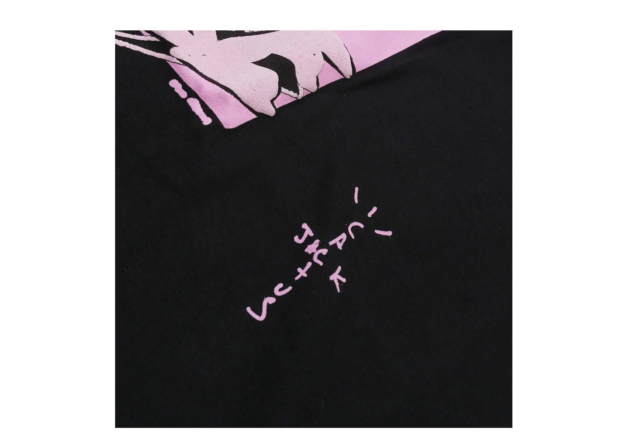 Travis Scott Cactus Jack For Fragment Pink Sunrise T-shirt Washed Black - photo 3