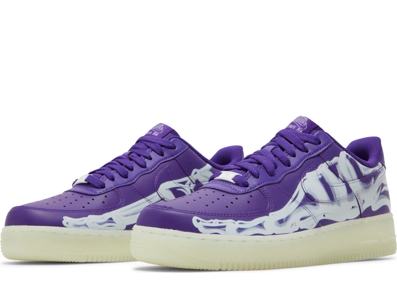Nike Air Force 1 Low '07 QS Purple Skeleton Halloween (2021) - photo 2
