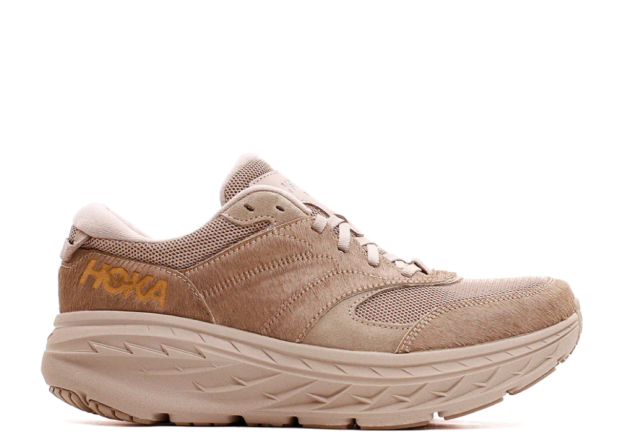 Hoka One One Bondi L Engineered Garments Taupe Cow Hair