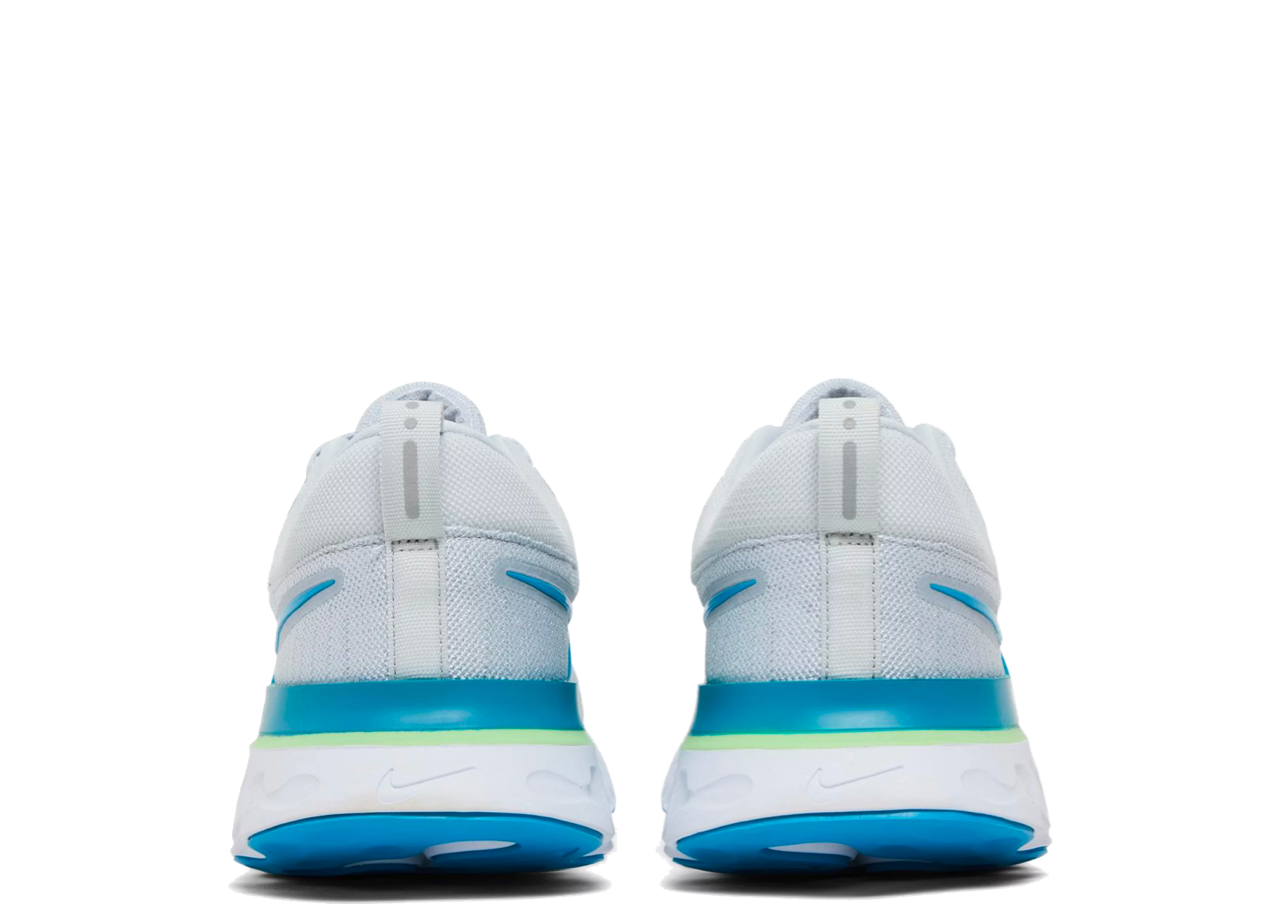 Nike React Infinity Run Flyknit 2 Pure Platinum Emerald Laser Blue - photo 3
