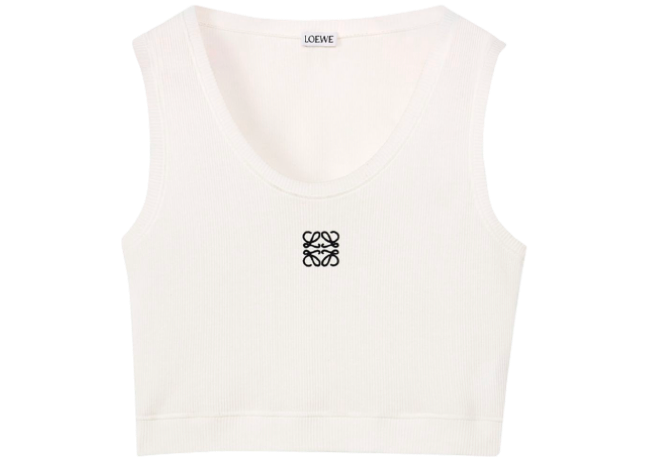 Cropped Anagram Tank Top in Cotton
