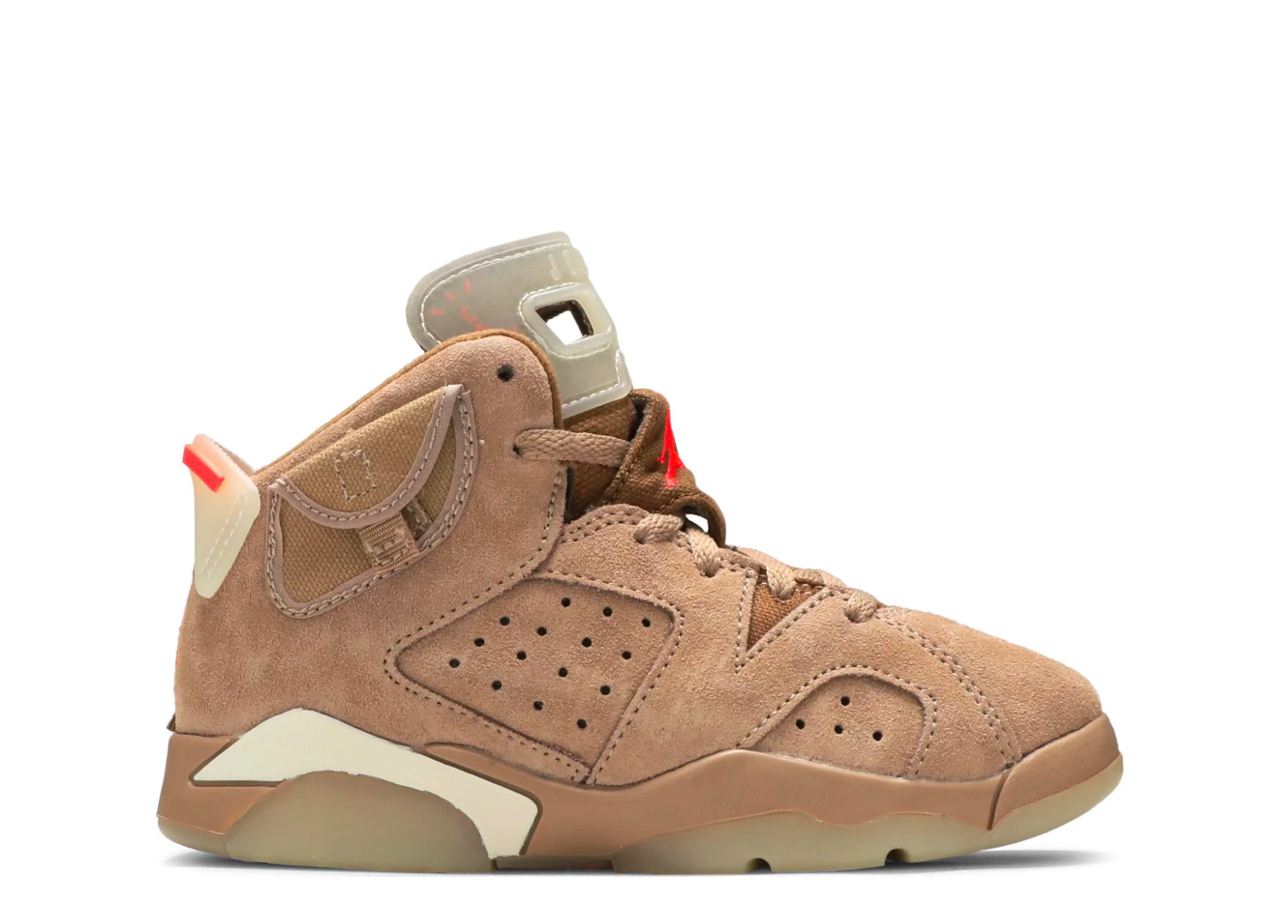 Air Jordan 6 Retro Travis Scott British Khaki (Pre-School)