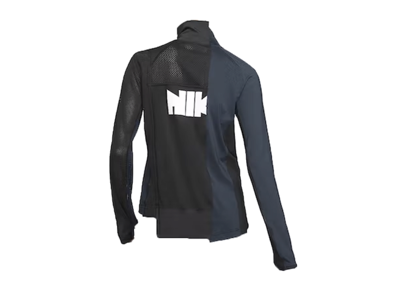 Nike x Sacai Half Zip Running Jacket Black Dark Obsidian (W) - photo 2