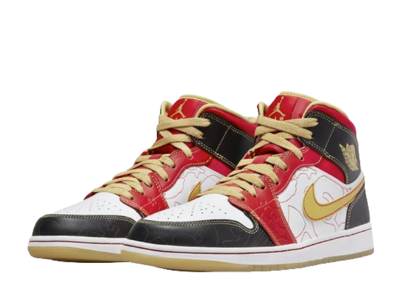 Air Jordan 1 Mid XQ White Black Sport Red - photo 2