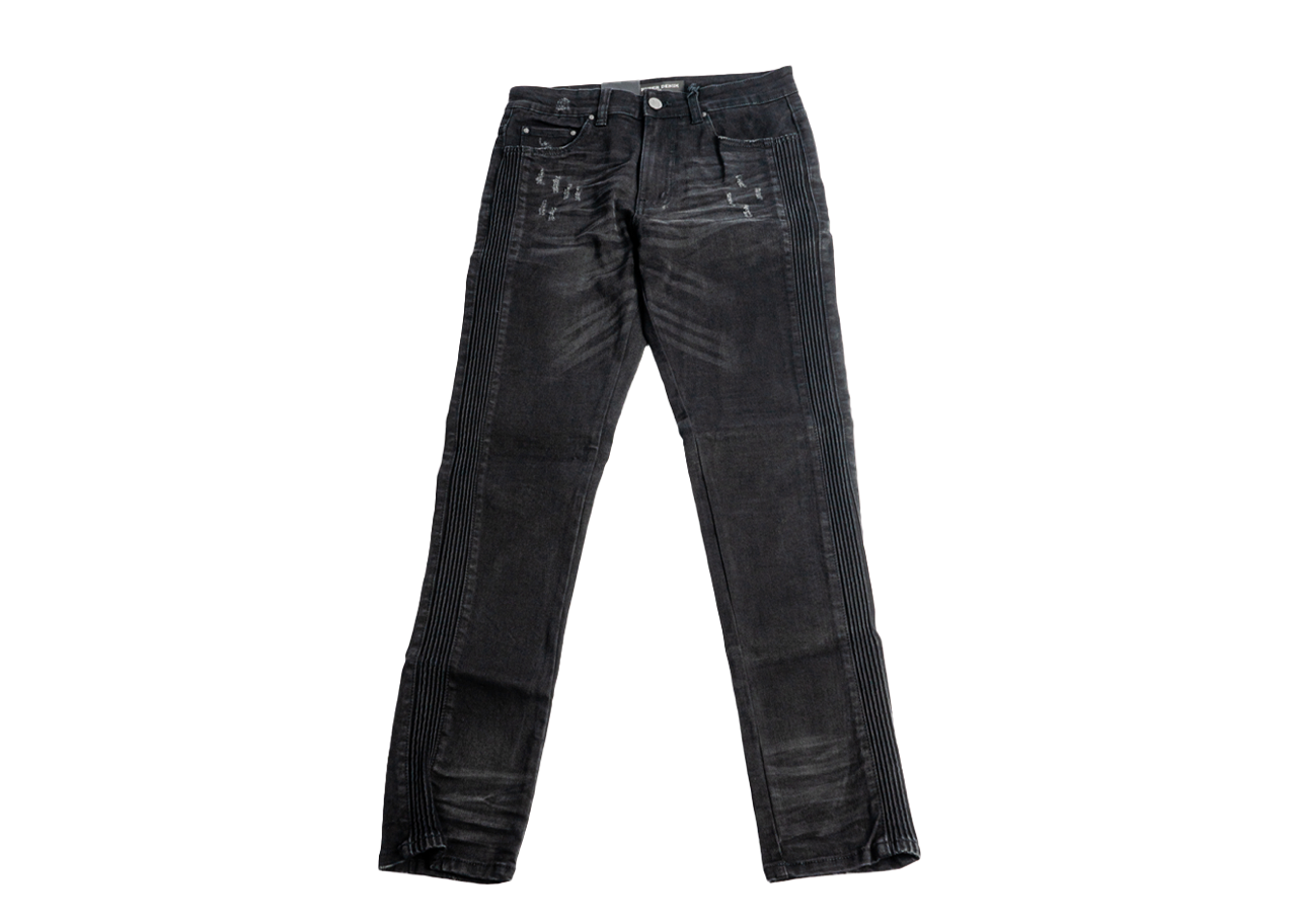 Hyper Denim Black Biker Track Jean