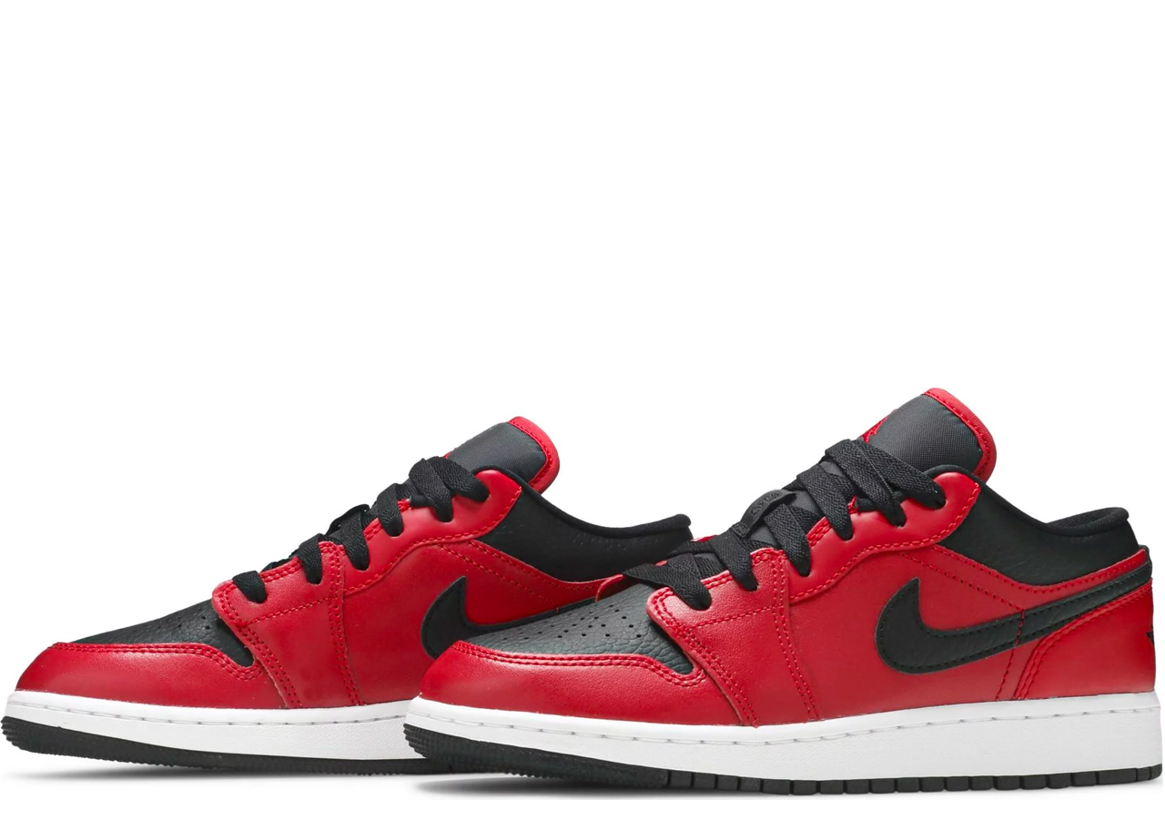Air Jordan 1 Low Gym Red Black Pebbled (Grade School) - photo 2