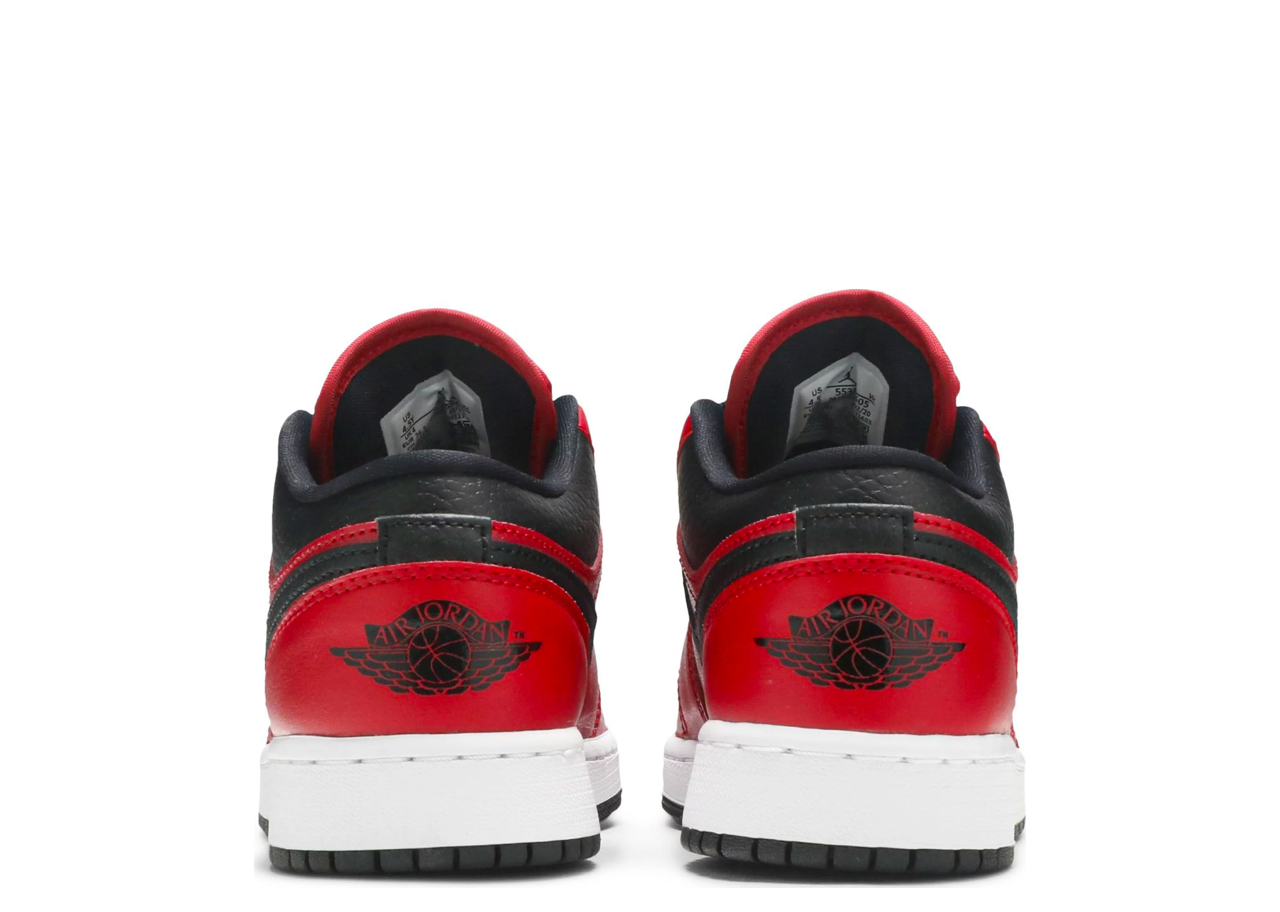 Air Jordan 1 Low Gym Red Black Pebbled (Grade School) - photo 3