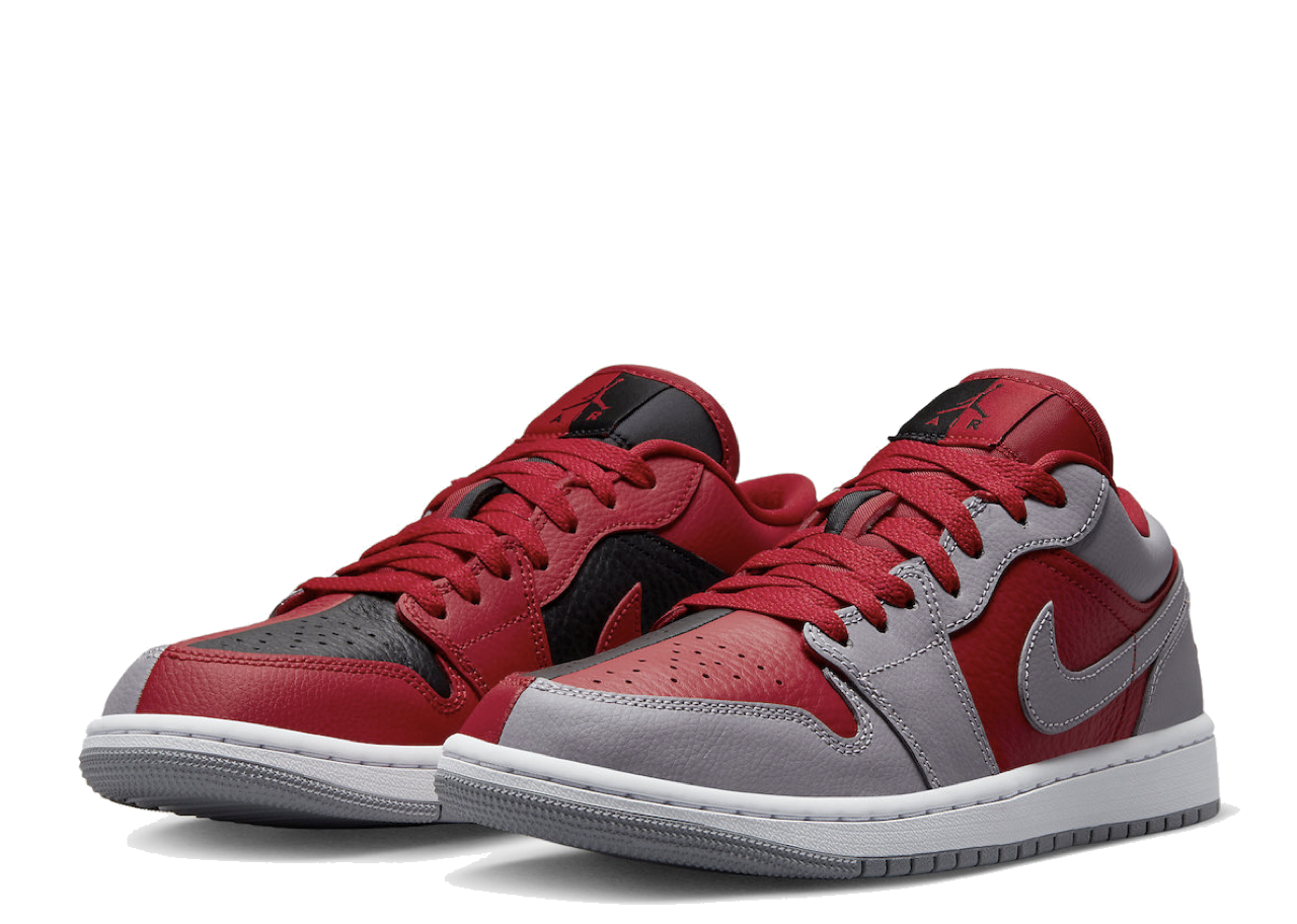 Air Jordan 1 Low SE Split Grey Gym Red (Women's) - photo 2