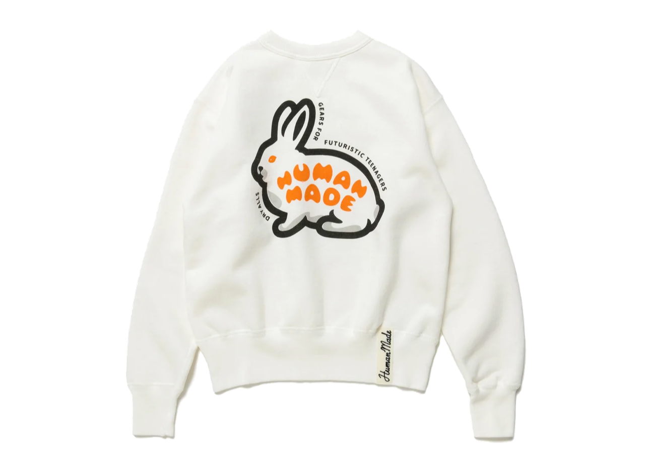 Human Made Rabbit Tsuriami Sweatshirt White