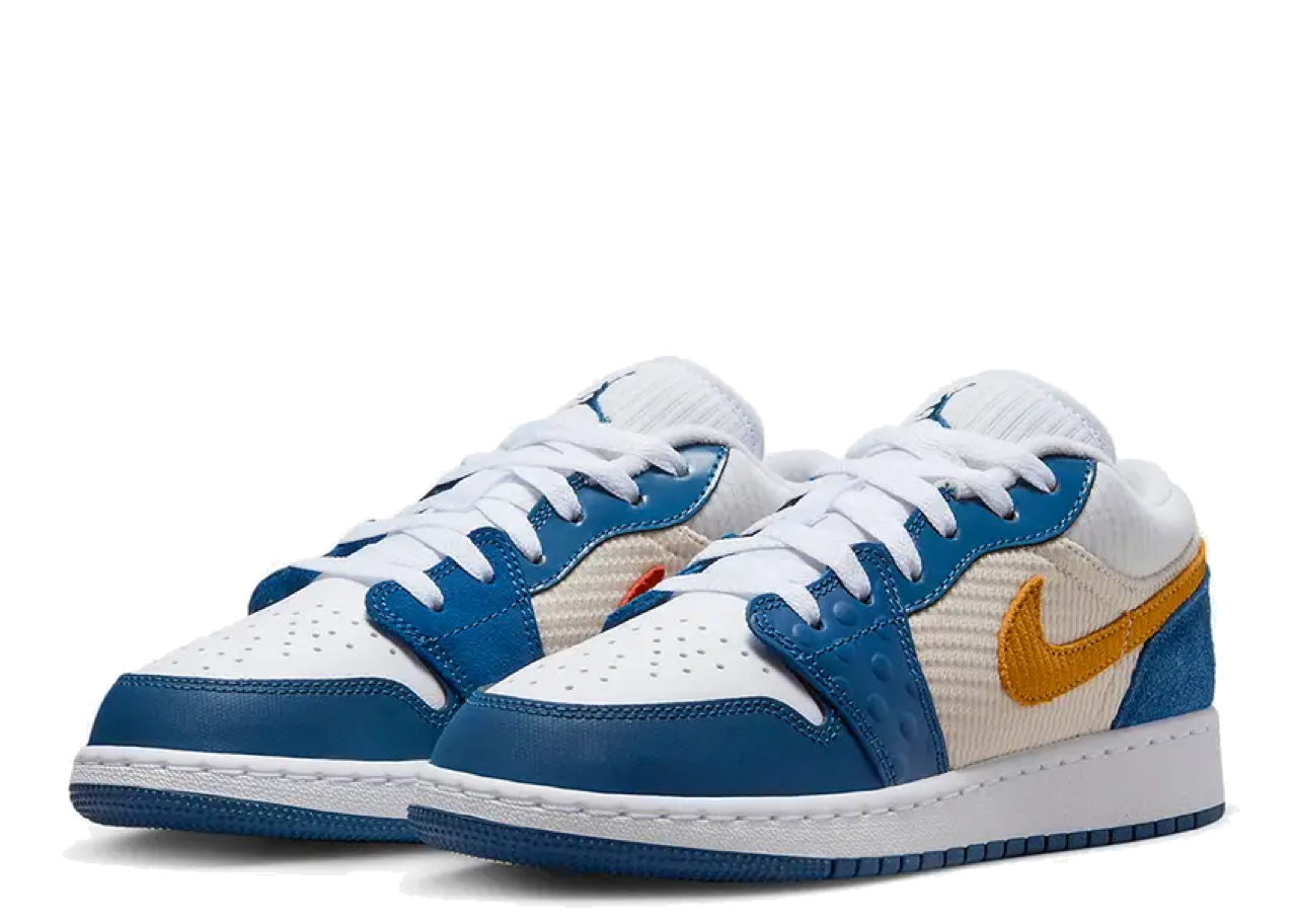 Air Jordan 1 Low SE French Blue Chutney White (Grade School) - photo 2