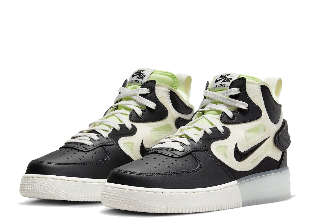 Nike Air Force 1 React Mid Black Sail Ghost Green - photo 2