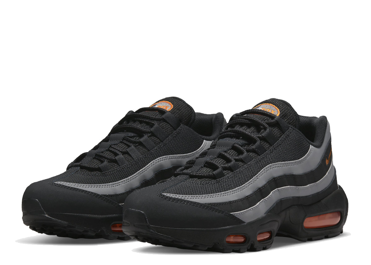 Nike Air Max 95 Black Grey Safety Orange - photo 2