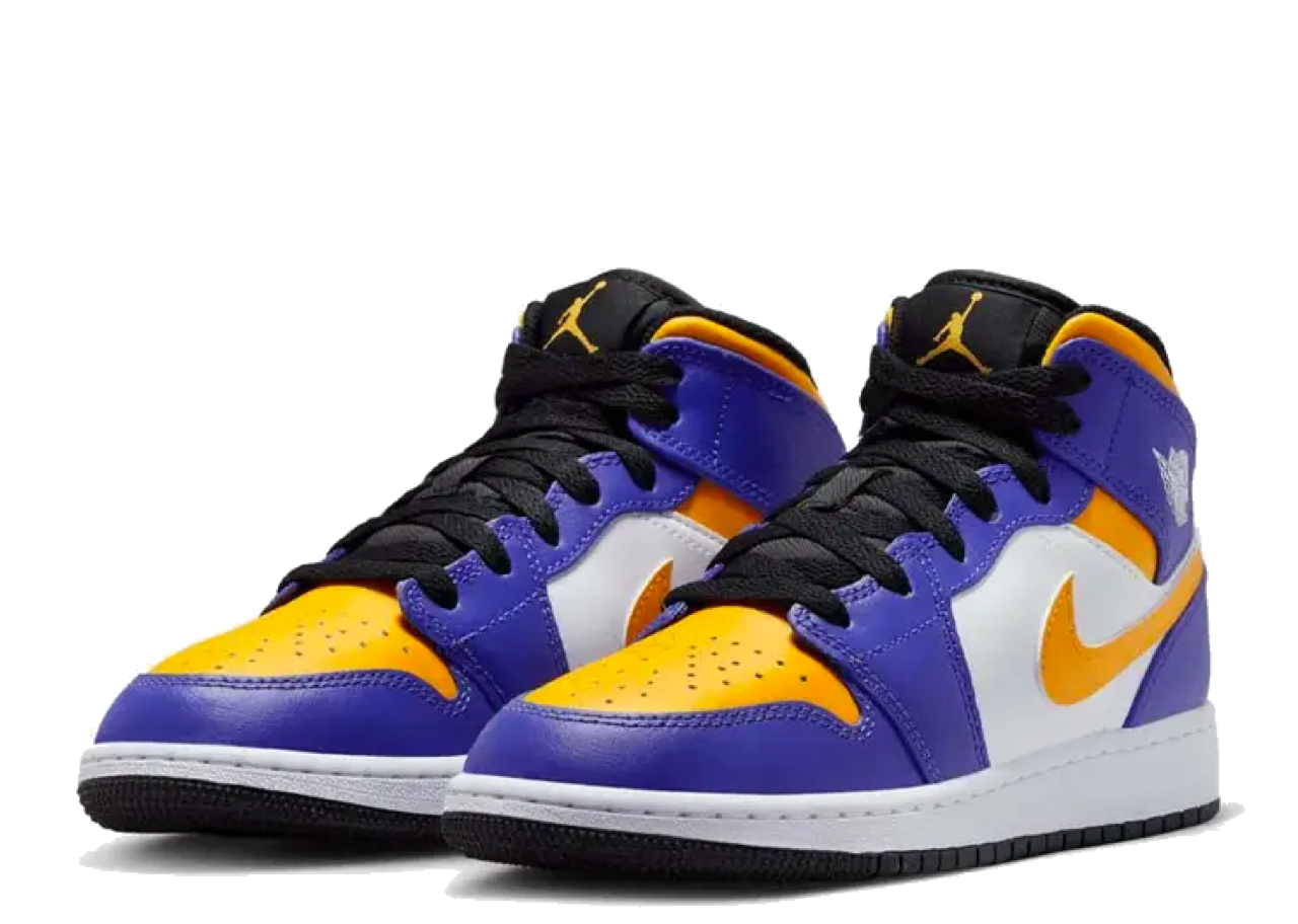 Air Jordan 1 Mid Lakers (2022) (Grade School) - photo 2
