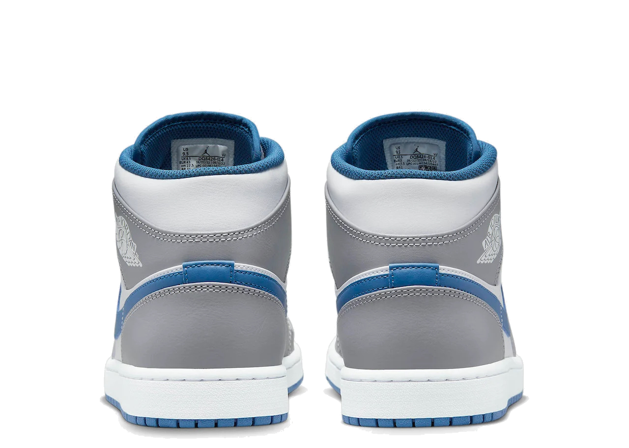 Air Jordan 1 Mid True Blue Cement (Grade School) - photo 3