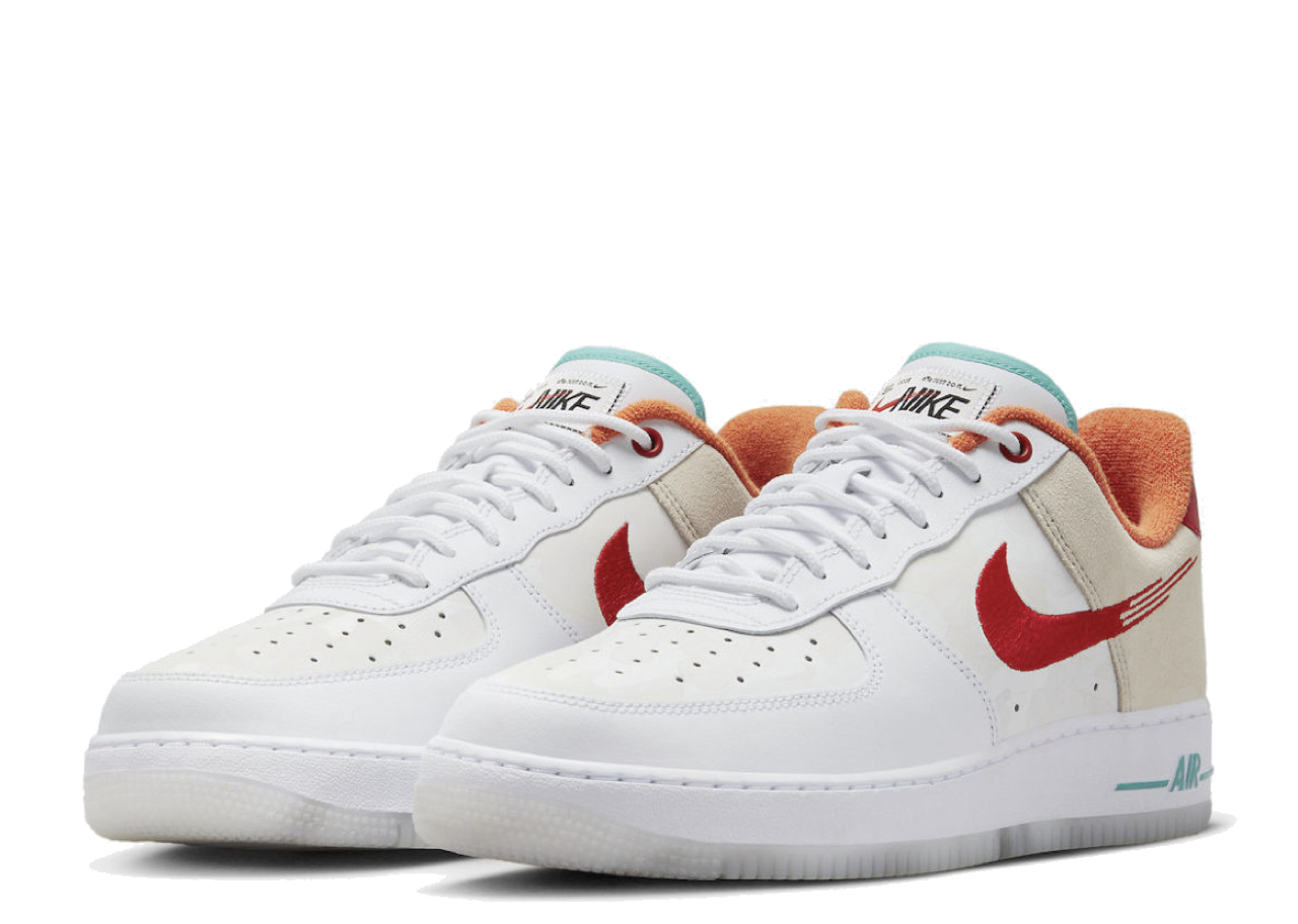 Nike Air Force 1 Low Just Do It White Red Teal - photo 2