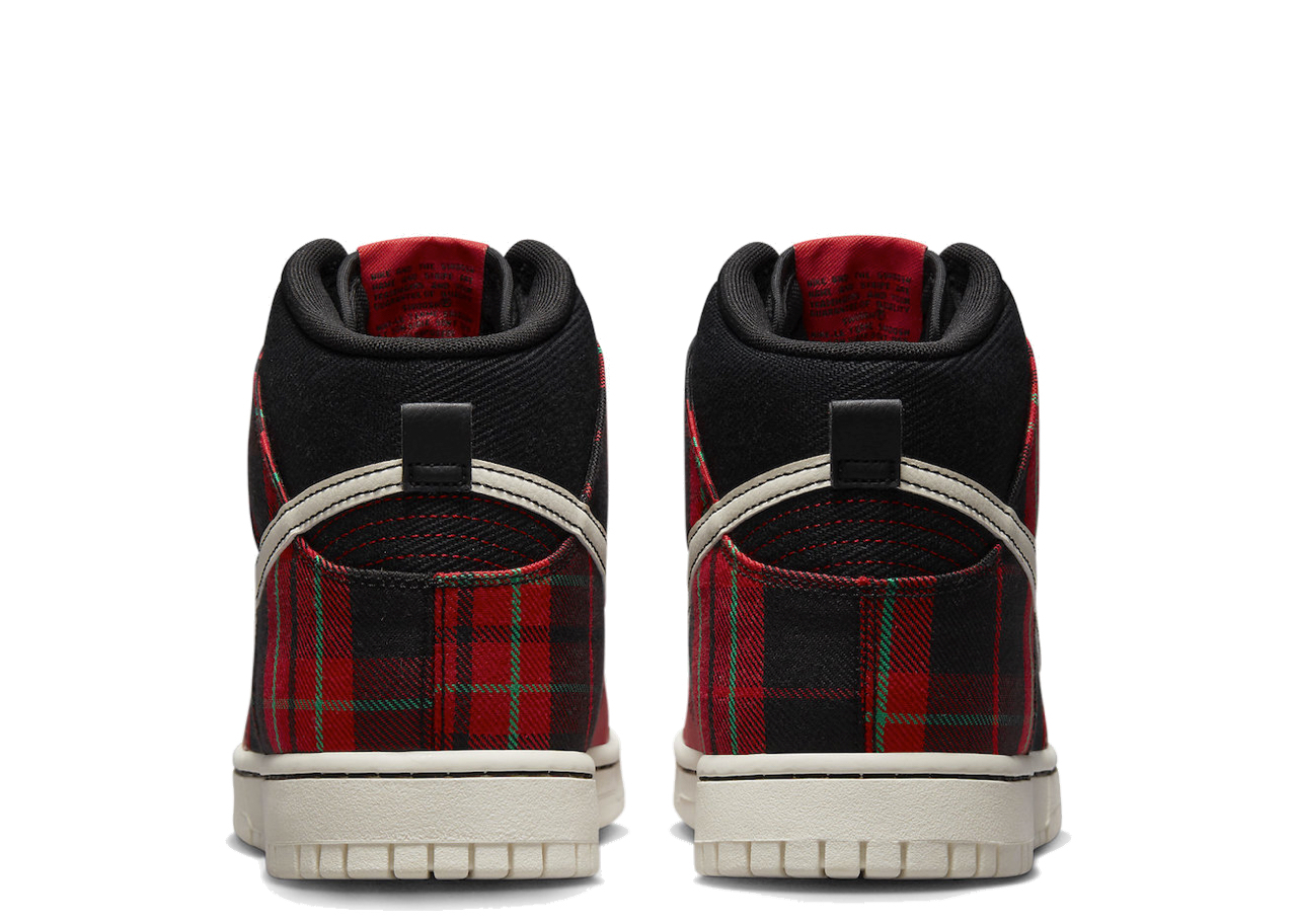 Nike Dunk High SE Tartan Plaid Blivack University Red - photo 3