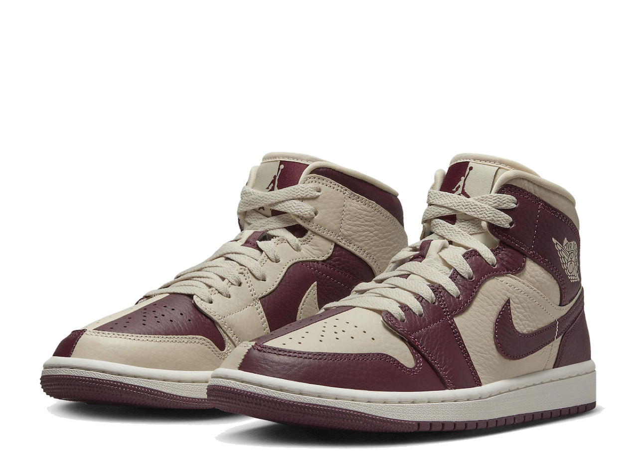 Air Jordan 1 Mid SE Split Beach Cherrywood Red (Women's) - photo 2