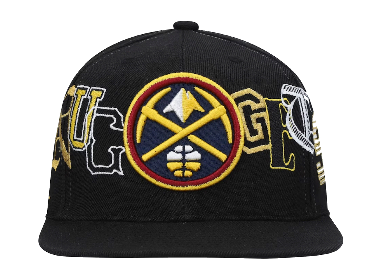 Mitchell & Ness Black Denver Nuggets Hype Type Snapback Hat (M)